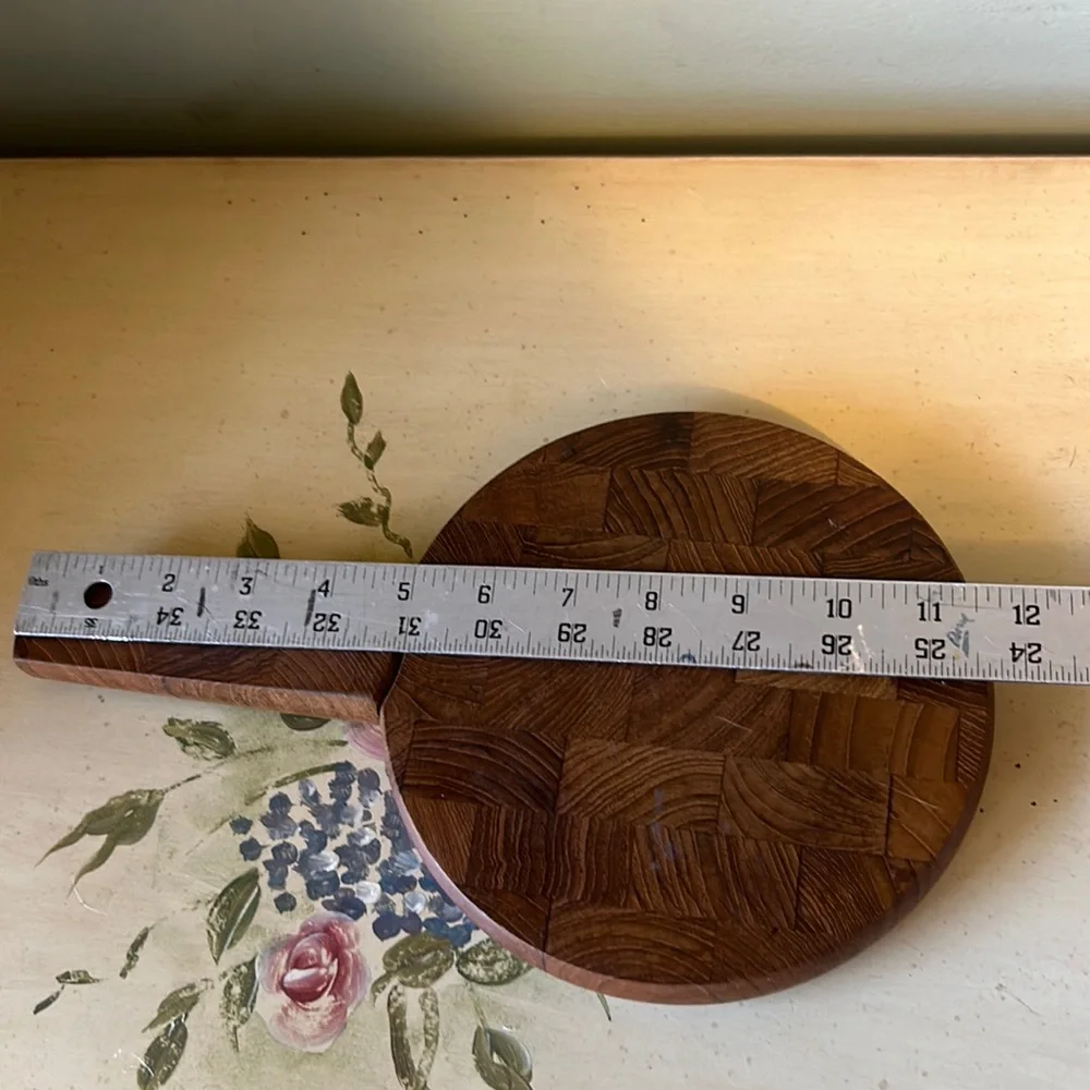 Dansk Vintage Mid Century Modern Wooden Cheese Board & Knife Set